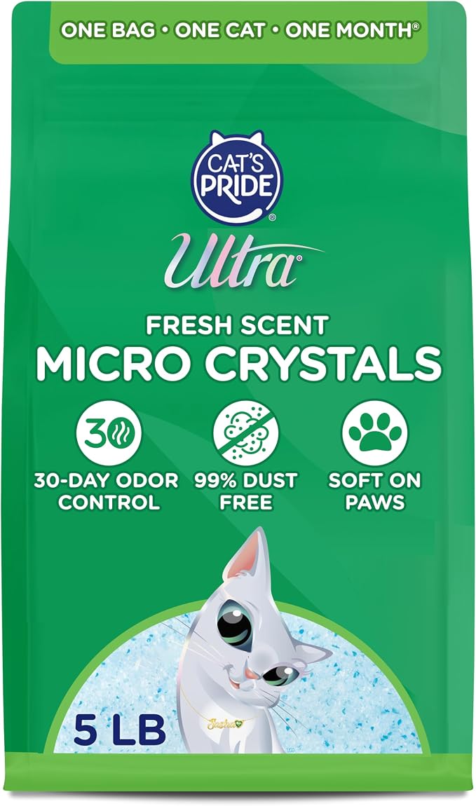 Ultra by Cat's Pride Fresh Scent Micro Crystals, Soft on Paws Litter, 5lb