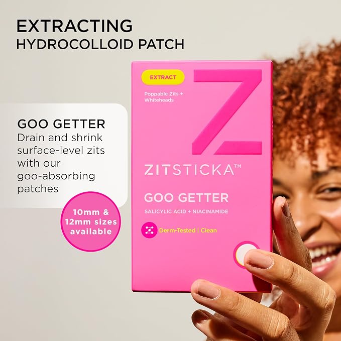 ZitSticka GooGetter Pimple Patches for Face and Body - Hydrocolloid Acne Patches for Zits & Blemishes - Fast-Acting & Effective - 72 Count