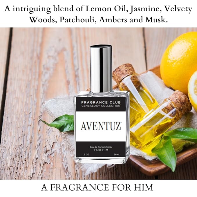 Aventuz Eau de Parfum for Men – Long Lasting Woody Citrus Cologne – Bold Fresh Masculine Scent – Luxury Inspired Fragrance – 1.9 oz