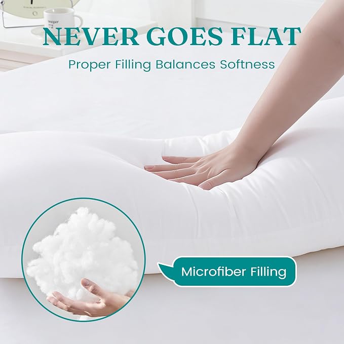 Oubonun 14 x 36 Throw Pillow Inserts Set of 1 | Soft, Plush & Decorative Down Alternative Pillows for Couch Sofa Bed, Machine Washable - White, Pack of 1