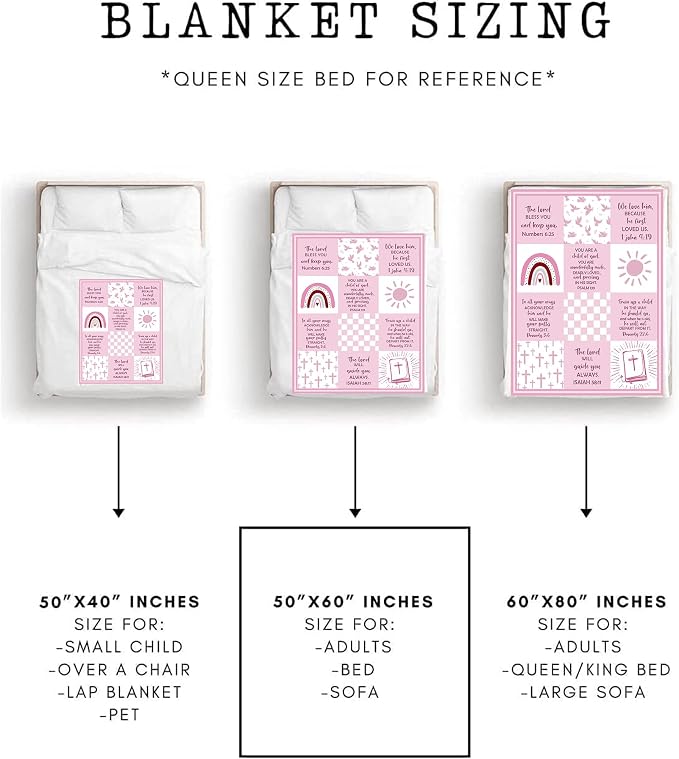 Baptism Gifts for Girl, Baptismal Gifts Blanket 60"x50", Baptism Favors, Christening Gifts, Baptism Gifts for Women, Best Baptism Gift for Girls, Christian Gifts, Religious Bible Catholic Gift