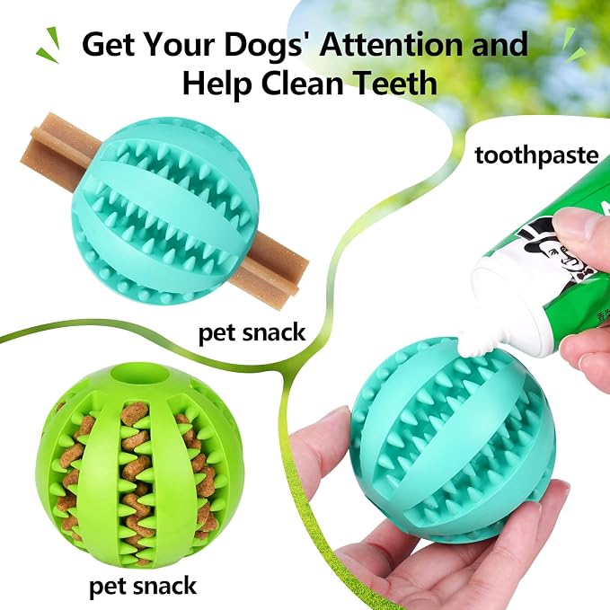 Treat-Dispensing Dog Toys: 2Pack Dog Balls for Teething