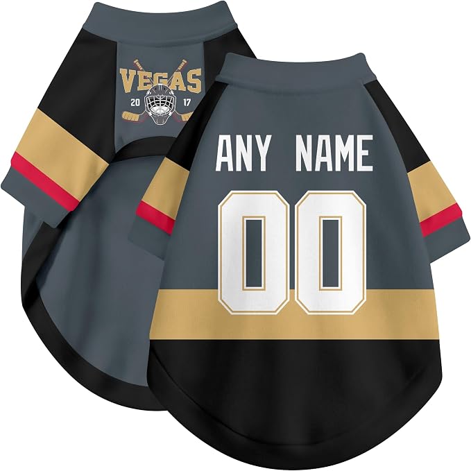 Vegas Dog Clothes Personalized Pet T Shirt for Dogs Gift | Custom Name Number Jersey Style Pet Shirt for Dog