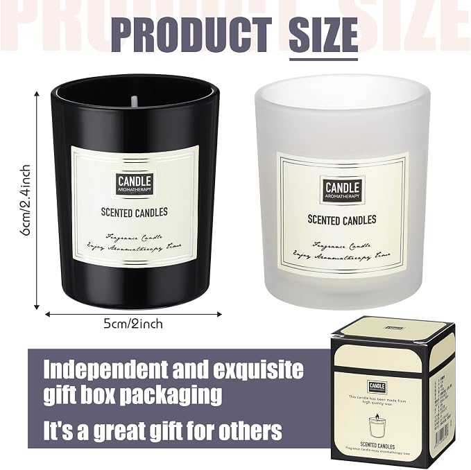 MTLEE 24 Pcs Candles for Home Scented Aromatherapy Jar Candle Gift for Women Bulk 8 Long Lasting Aromatherapy Jar Soy Wax Candle Gift for Mother`s Day Christmas Birthday(Elegant Style,Fresh Scent)