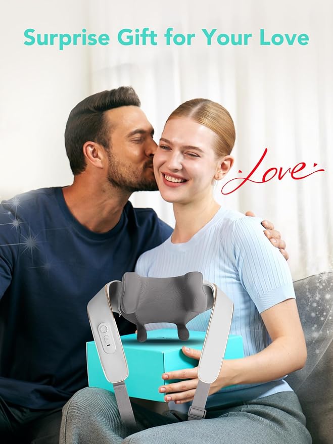 SKG 2025 Neck Massager for Pain Relief, Deep Tissue 6D Kneading with Heat, Cordless Neck & Shoulder Massage, Christmas Gift for Men & Women, H5 Mini