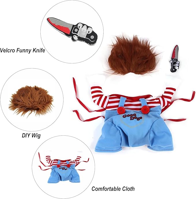 Pet Halloween Costume, Dog Funny Costume Halloween Cosplay Outfits Cute Clothes Adjustable Party Dress Up Apparel Accessories for Small Medium Large Dogs (Medium)