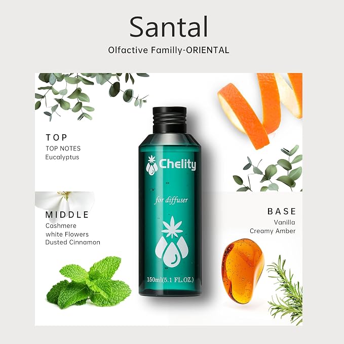 Hotel Collection Diffuser Oil, Home Luxury Scents, Santal 5.1Fl Oz for Waterless Diffuser & Home Scenting Essential Oil for Ultrasonic and Crafting，Aromatherapy Bigger Bottle & Longer Lasting