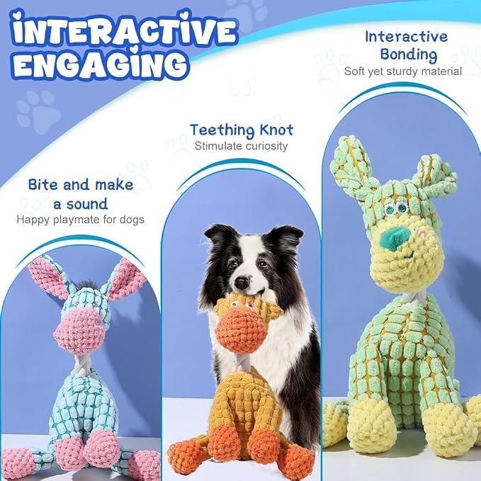 Dog Toys Indestructible Plush Dog Toy for Aggressive Chewers,