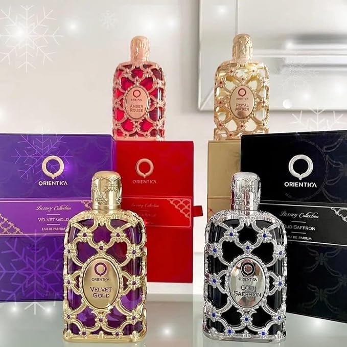 Orientica Luxury Collection Amber Rouge Eau De Parfum 5oz / 150ml – Woody, Amber, Saffron, Praline, Jasmine, Orange, Oak Moss, Seaweed – Arabic Perfume for Men & Women