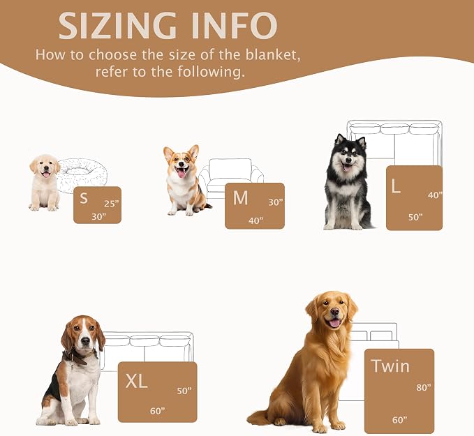 PuTian Waterproof Dog Blanket for Couch, 50"x60", Khaki | Blocks Urine, Stains and Pet Hair to Guard Furniture, Perfect For Dogs & Cats On Couch, Bed, Car And Travel