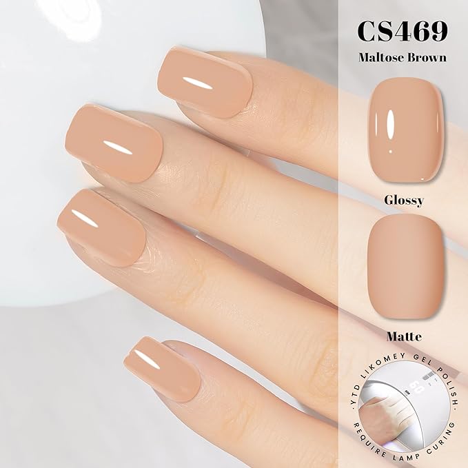 YTD Likomey Maltose Brown Gel Nail Polish,15ml Salon Home DIY Manicure and Pedicure Fall Winter UV Color Varnish,CS469
