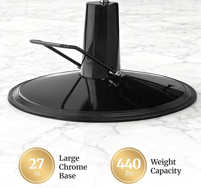 Winado Heavy Duty Vintage Barber Chair, Hydraulic Reclining Salon Chairs for Hair Stylist with Footrest & Headrest, 360° Swivel All Purpose Chair Salon Beauty Spa Shampoo Equipment, Black