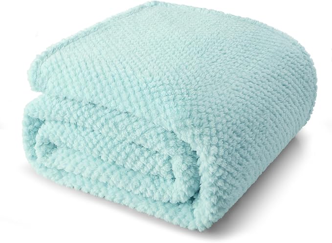 Whale Flotilla Soft Fleece King Size Bed Blanket, Light Blue | 90x104 Inch, Suitable for Bed, Fluffy Fuzzy Jacquard Blankets for All Season, Lightweight and Cozy