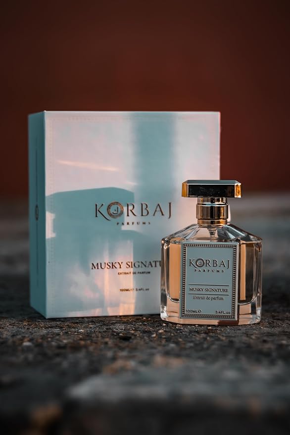 KORBAJ PARFUMS Musky Signature - Arabian Perfume for Women, Eau de Parfum Men with Sicilian Lemon, Bergamot- Patchouli, Jasmine - Sandalwood, Vanilla 100ml