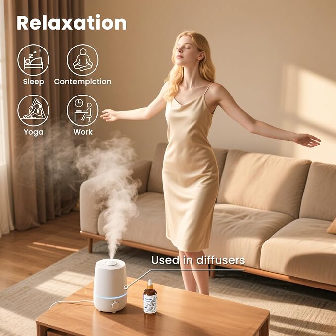 HIQILI Frankincense Essential Oil for Skin Care, Muscle & Knee Massage | Diffuser for Aromatherapy, Mix with Face Cream to Boosts Face Texture, Creating a Peaceful Atmosphere - 100mL / 3.38 fl oz