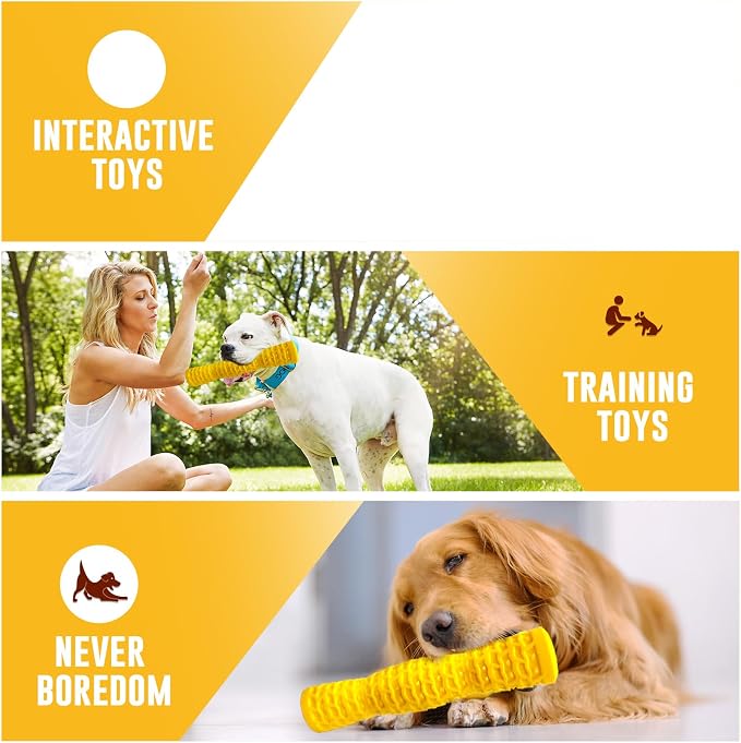 LOYEE Dog Squeaky Toys Interactive Dog Toys for Aggressive Chewers Tough Rubber Chew Toys for Medium/Large Breed, Indestructible Puppy Chew Toys for Teething (Orange)