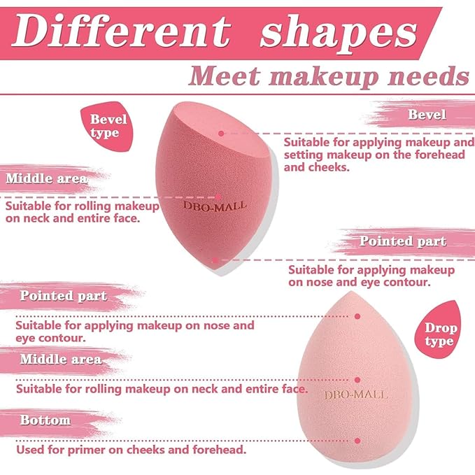 Premium Makeup Sponges Set 8PCS Beauty sponges Blending Blenders with Holder, Flawless for Cream, Powder and Liquid