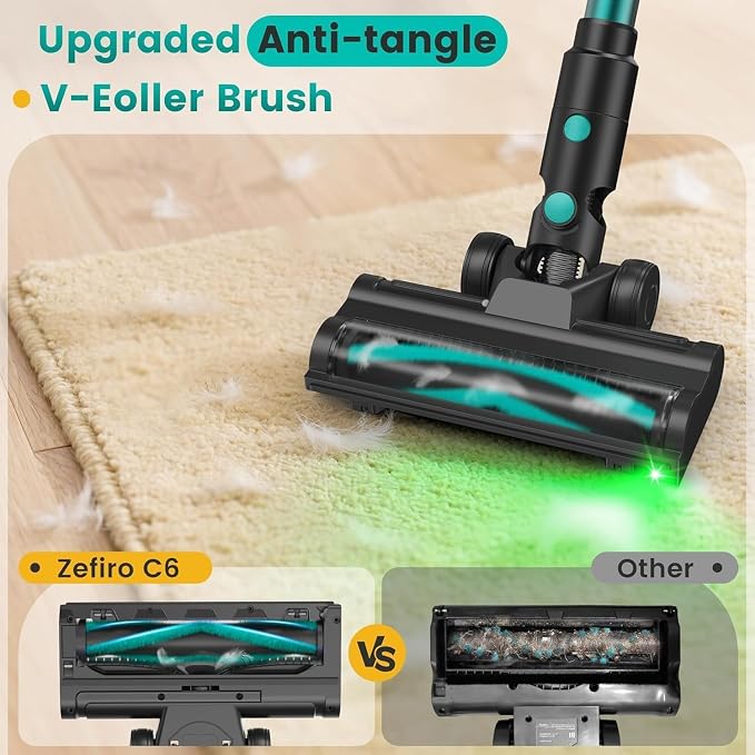 Zefiro Cordless Vacuum Cleaner, 450W 40kPa Stick Vacuum