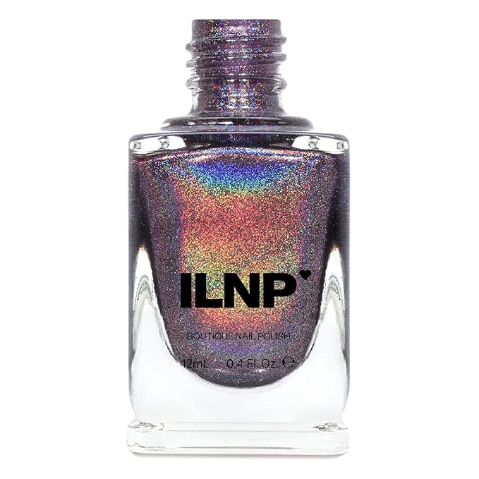 ILNP Charmed - Royal Plum Ultra Holographic Nail Polish, Chip Resistant Manicure, Non-Toxic, Vegan, Cruelty Free, 12ml
