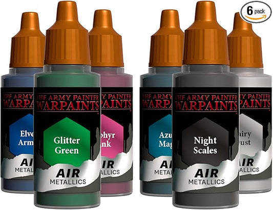 The Army Painter, Air Triads Fantasy Metallics - Airbrush-Ready Paint Metallics with 6 x 18 ml Pre-thinned Acrylic Spray Paints - Air Paints for D&D & Warhammer Miniatures