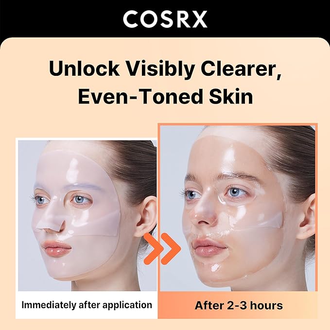 COSRX The Alpha-Arbutin Discoloration Care Hydrogel Face Masks Skincare 1 EA, Collagen Face Mask, Travel Essentials, Overnight Face Mask, Korean SkinCare
