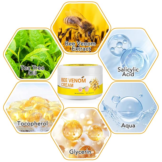 Bee Venom Cream for Face & Body – Hydrating Moisturizing Cream for Dry Skin, Soothing Lotion 3.52 oz