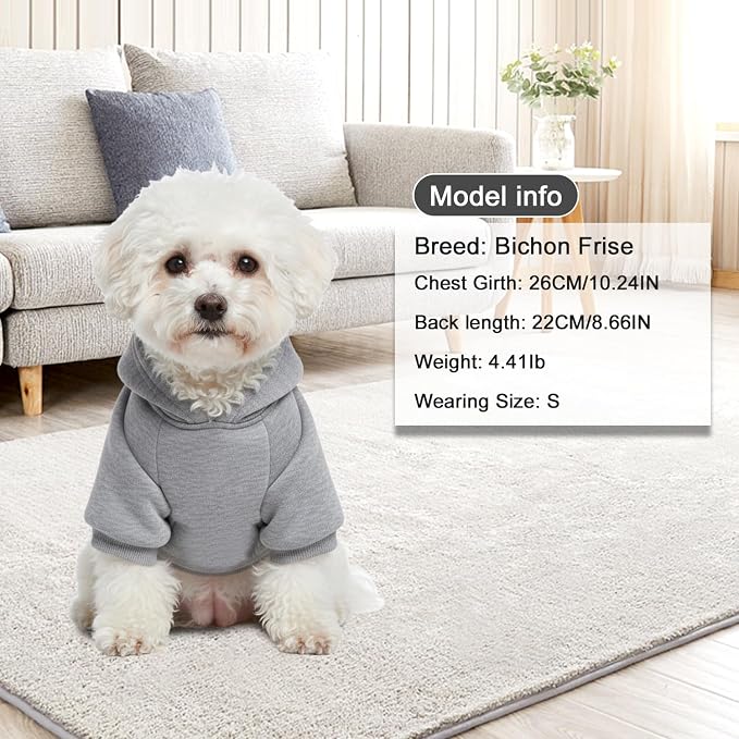2 Pack Dog Hoodie Warm Hood Dog Sweater Cold Weather Small Dogs Sweatshirt Comfort Pet Clothes for Small Medium Dogs with Pockets Cats Chihuahua Clothes for Male Female Girl Boy Sporty Daily Wear