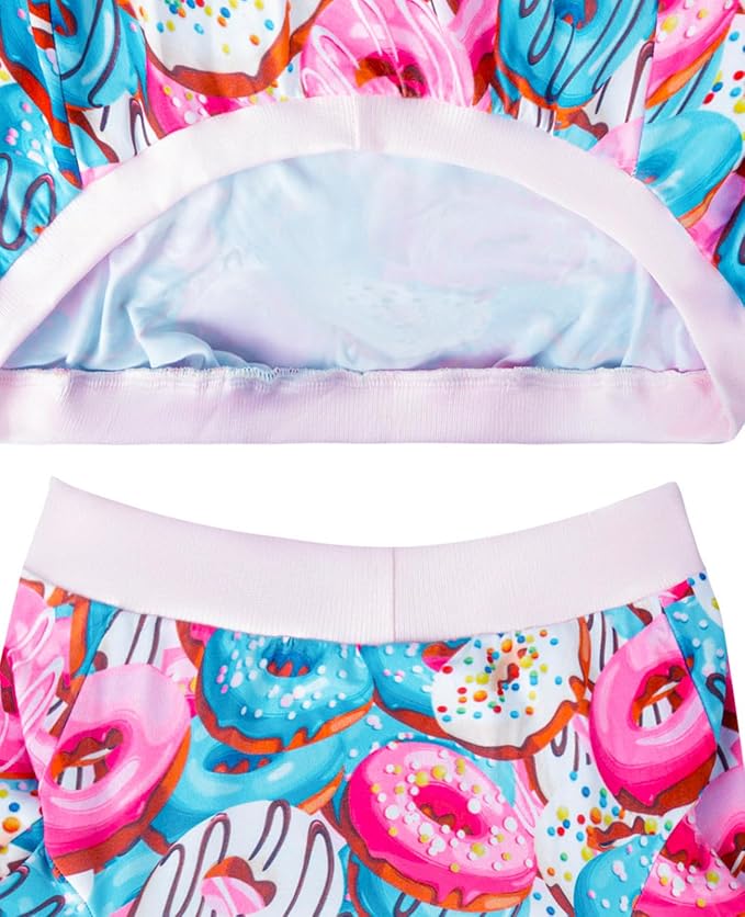 Dog Colorful T Shirts Doughnut Pattern Printed Pet Shirt Softable Pajamas for Small Dogs (L,Doughnut)