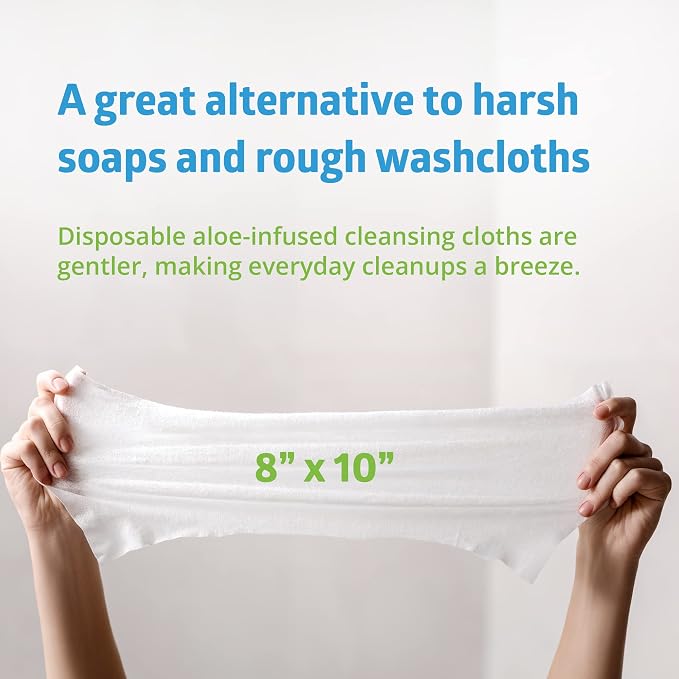 FitRight Personal Cleansing Wipes with Aloe 8x10 Scented 600 Count | Moisturizing Body Wipes for Adults, Incontinence Cleaning, Cloth Wipes for Elderly Care & Bathing