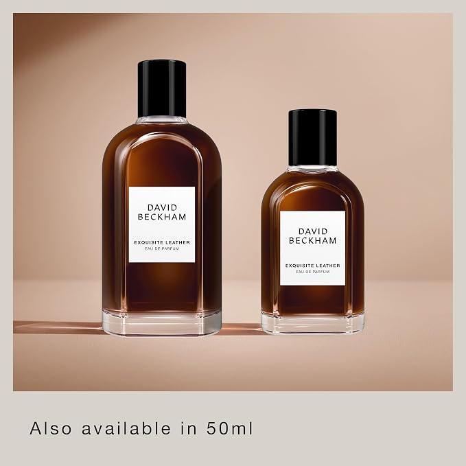David Beckham Collection Exquisite Leather Eau de Parfum 3.3 fl oz (Pack of 1), Notes of Apple, Bourbon Leather, and Sandalwood, Men's Fragrance, Long Lasting, Everyday Fragrance, Travel Size