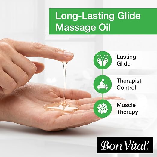 Bon Vital Naturale Massage Oil Made with Natural Ingredients for an Earth-Friendly Massage, Revives and Rehydrates Dry Skin Naturally, with Green Tea Extract, 1 Gal, Label may Vary