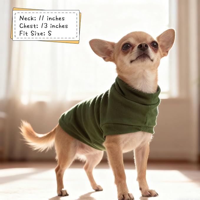 Cat Sweater Warm Fleece Pet Clothes for Cats Only | Soft Cat Vest Puppy Hoodie Coat, Fall Cold Winter Sweatshirt Pullover Clothing also for Small Dogs, Army Green L