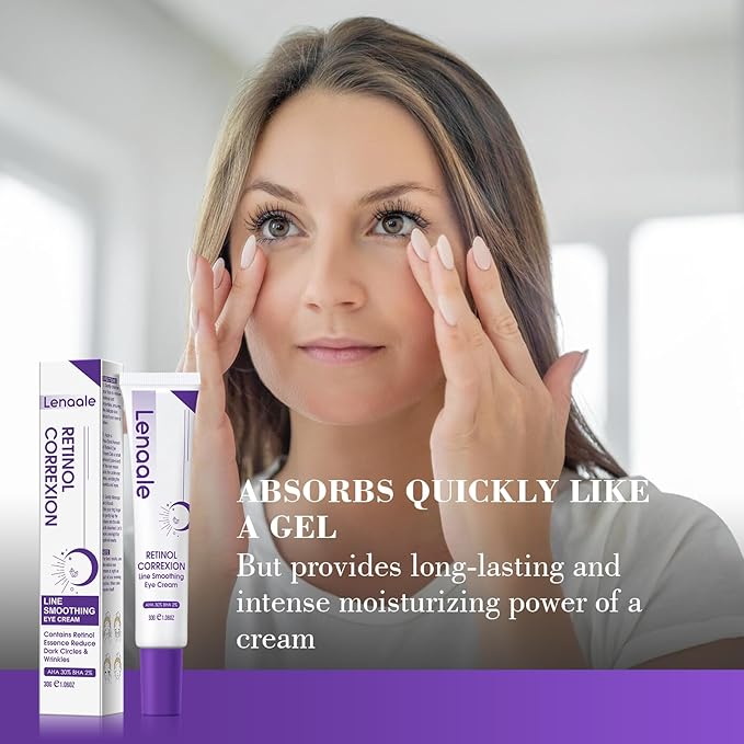 Eye Cream, Retinol Eye Cream for Dark Circles, Puffiness Anti Aging, With Hyaluronic Acid, Peptides, Caffeine Reduces Bags, 1234