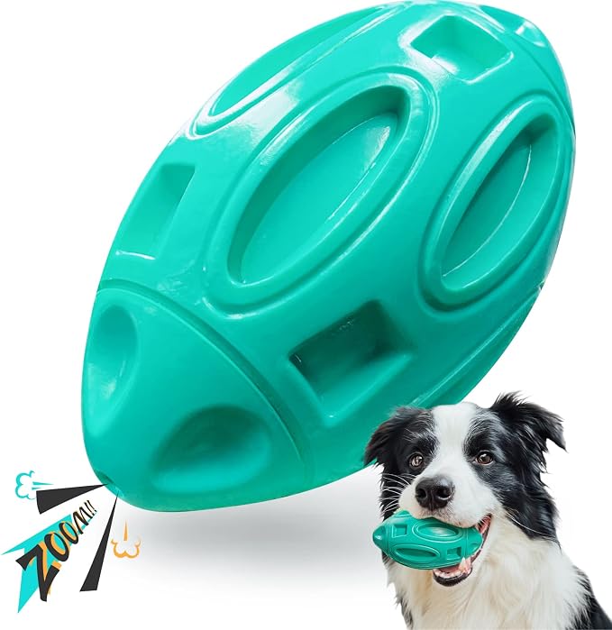 EASTBLUE Dog Toys for Aggressive Chewers, Indestructible Squeaky Football