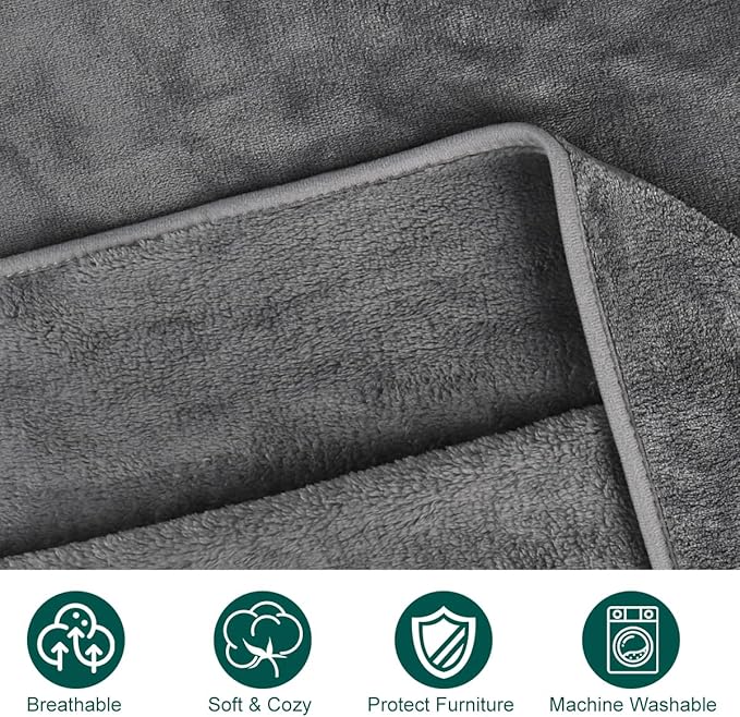 Onarway Dog Blanket Washable for Puppy: 4 Packs Dog Blankets 40”x28” | Fluffy Soft Small Throw for Cat Puppy Kitten Dogs - Fleece Pet Blankets for Bed Sofa Car and Indoor - Light Grey