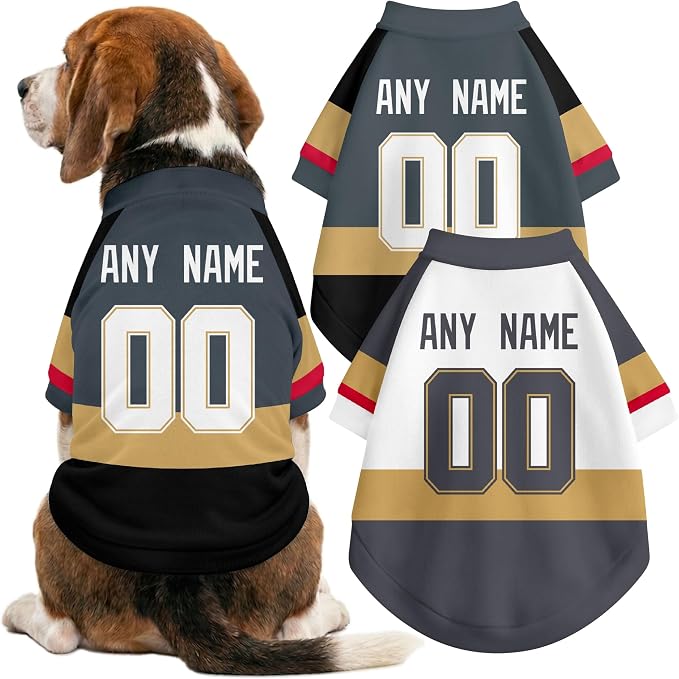 Vegas Dog Clothes Personalized Pet T Shirt for Dogs Gift | Custom Name Number Jersey Style Pet Shirt for Dog