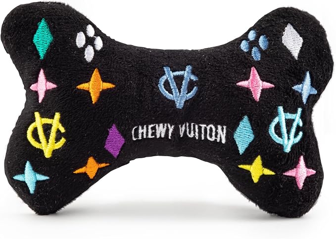 Haute Diggity Dog Chewy Vuiton Bone Plush Dog Toy, Designer Parody Toy
