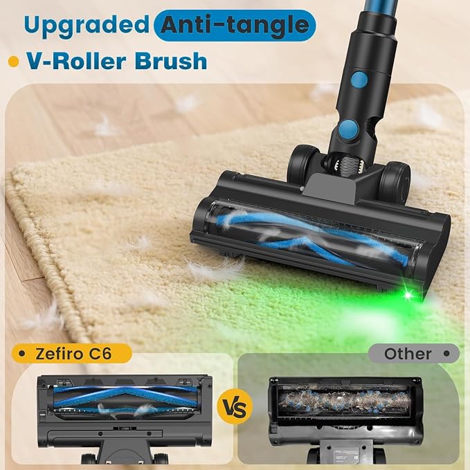 Zefiro Cordless Vacuum Cleaner, 450W 40kPa Stick Vacuum