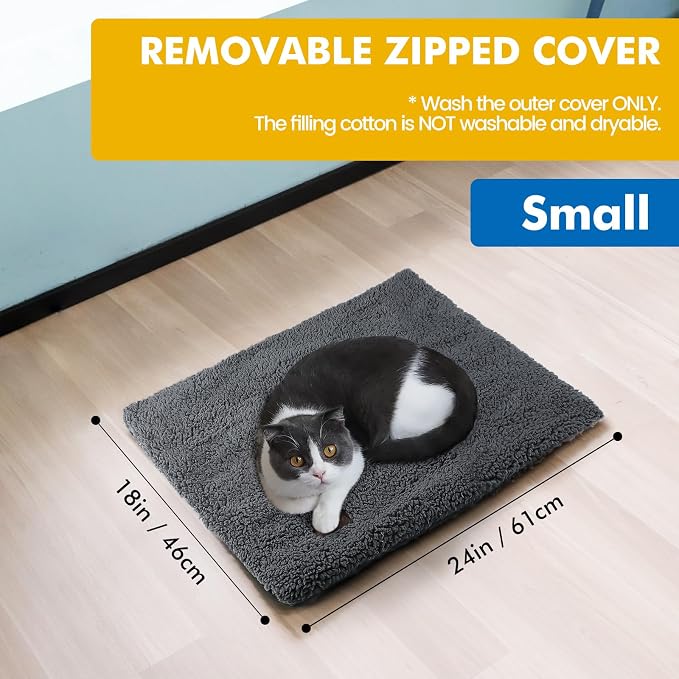 Mora Pets Self Warming Cat Bed Self Heating Cat Dog Mat Pet Pad Extra Warm | Self Heated Cat Bed for Indoor Outdoor Pet House, Removable Washable Cover, Non Slip Bottom, Crinkle-Free, No Plug, 24 x 18