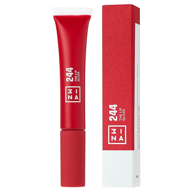 3INA MAKEUP - Vegan - Cruelty Free -The Lip Gloss 244 - Leuchtend Rote Lip Gloss - Spiegel-Effekt - Glänzender Look - Cremige Textur - Hochpigmentiert - Lip Gloss mit Aufträger