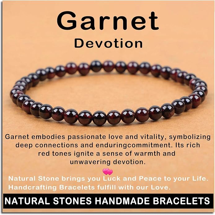 AD Beads Handmade Gemstone Stretch Elastic Bracelet Crystal Healing Reiki Nature's Beauty and Spiritual Essence Unisex