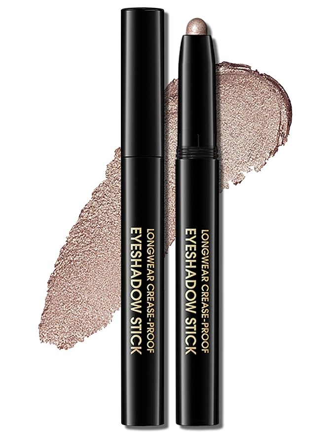 Erinde Waterproof Eyeshadow Stick, Cream Eye Shadow Stick, Long-Lasting, Crease-Proof, Cream to Powder Buildable & Blendable Eye Shadow Pencils Crayon, Vegan & Cruelty-Free, 09 Champagne