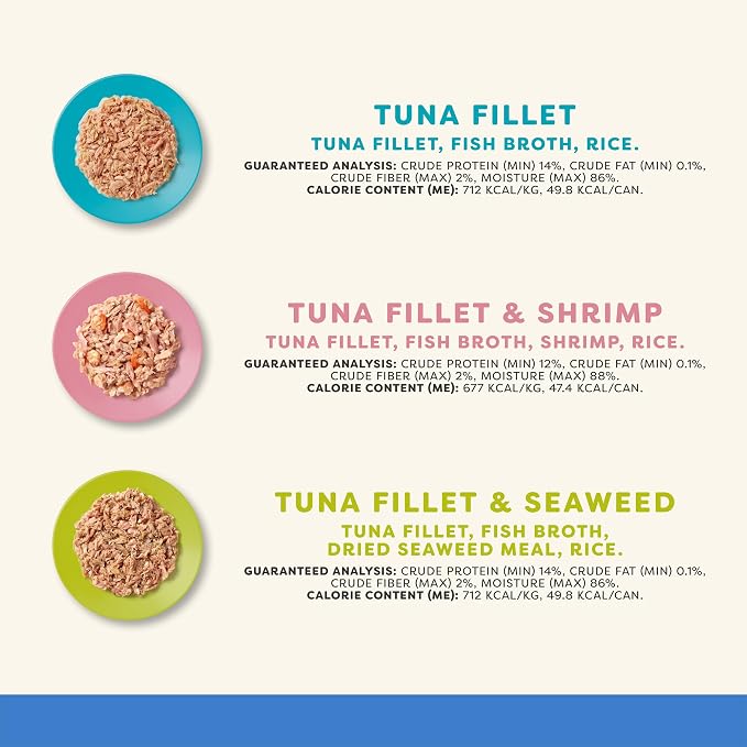 Applaws Fish Variety in Broth Wet Cat Food, 3-Flavor 16-Pack 2.47 oz Cans | 100% Natural, High Quality Ingredients, High Protein, No Artificial Additives, Limited Ingredients