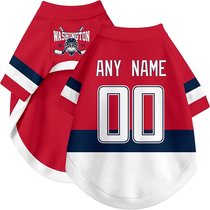 Washington Dog Clothes Personalized Pet T Shirt for Dogs Gift | Custom Name Number Jersey Style Pet Shirt for Dog