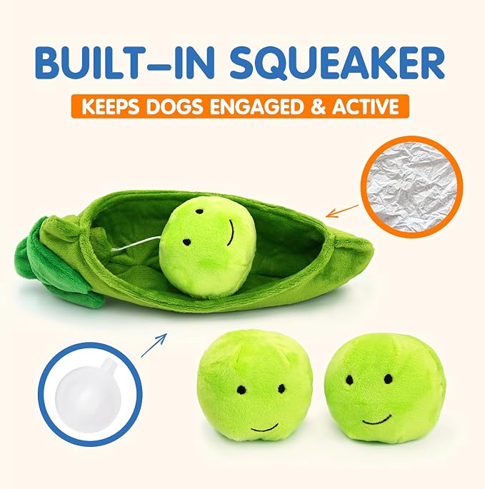 Hide and Seek Dog Toys Squeaky Pea Balls for Small Medium Dogs