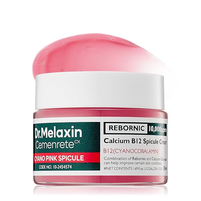 Dr.Melaxin Cyano Pink Spicule Cream with Calcium & Vitamin B12, Spicule Treatment for Dark Circles & Fine Lines, Niacinamide for Hydrating & Firming, 1.69 fl.oz