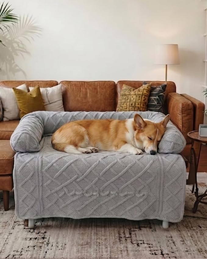 IUUI Dog Bed/Mat for Couch,Luxury Dog Couch Bed Sofa Furniture Protector | Non-Slip&Manchine Washable,Protects Sofa from Fur & Scratches,Ultrasoft Fluffy Texture,Cozy for All Size Dogs&Cats