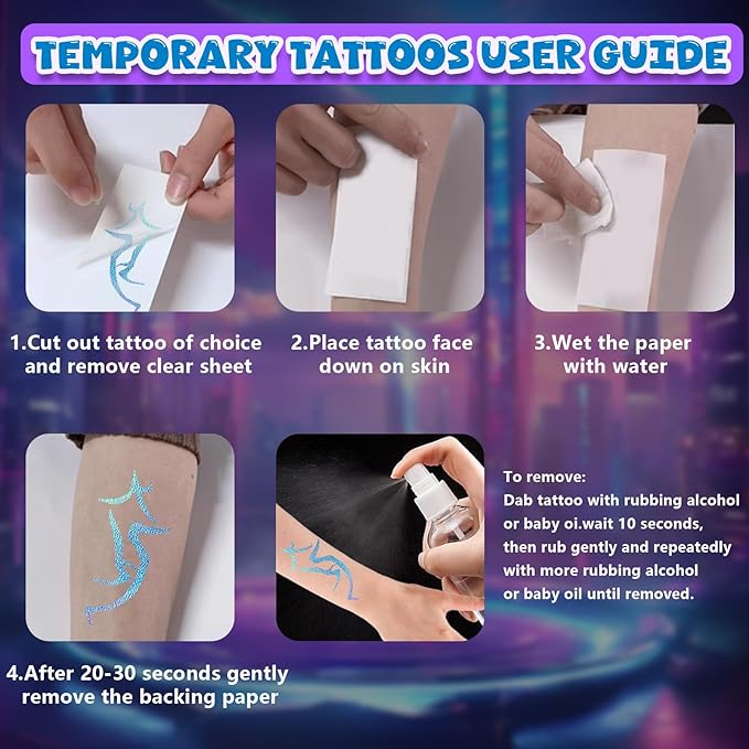 Iridescent Rune Temporary Tattoos For Kids Women - Tattoo Saja Boys Temporary Rune Tattoos, Korean Movie Singer Dance Halloween Anime Cosplay Costume Makeup Accessories Huntrix Tattoo