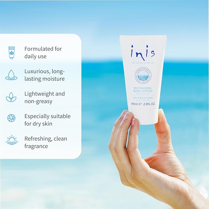 Inis the Energy of the Sea Revitalizing Body Lotion - Travel Size Lotion for Women and Men - Body Moisturizer with Shea Butter and Vitamin E - 2.9 Fl Oz