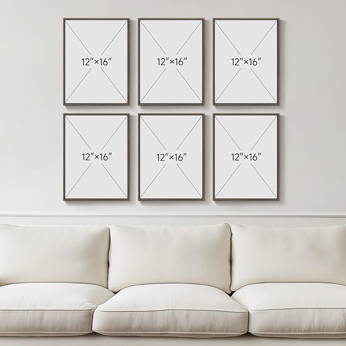 Framed Rustic Botanical Wall Art Set for Living Room, Sage Green Herb Canvas Prints Artwork for Walls, Modern Farmhouse Plant Leaf Pictures Wall Decor for Bedroom Dining Room Hallway, 12x16 Inch